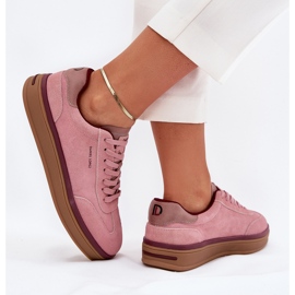Zapatillas de ante femeninas Big Star de Daniel Lopez SS2D4010 Pink rosado 9