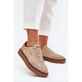 Zapatillas de deporte de cuero para mujeres Big Star de Daniel Lopez SS2D4007 Beige 3