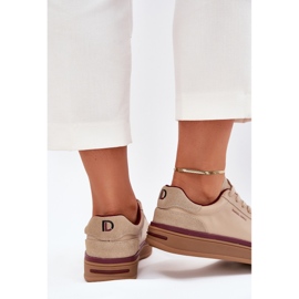 Zapatillas de deporte de cuero para mujeres Big Star de Daniel Lopez SS2D4007 Beige 7