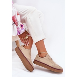 Zapatillas de deporte de cuero para mujeres Big Star de Daniel Lopez SS2D4007 Beige 8
