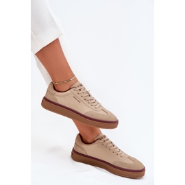 Zapatillas de deporte de cuero para mujeres Big Star de Daniel Lopez SS2D4007 Beige 11