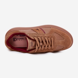 Zapatillas de deporte de cuero para mujeres en la plataforma Big Star de Daniel Lopez SS2D4005 Brown marrón 2
