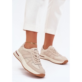 Zapatos deportivos de cuero femenino zapatillas de deporte Big Star de Daniel Lopez SS2D4043 Beige 3