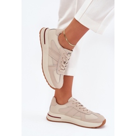 Zapatos deportivos de cuero femenino zapatillas de deporte Big Star de Daniel Lopez SS2D4043 Beige 4