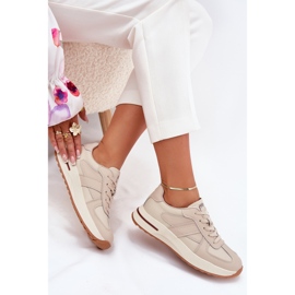 Zapatos deportivos de cuero femenino zapatillas de deporte Big Star de Daniel Lopez SS2D4043 Beige 8