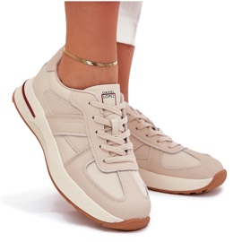 Zapatos deportivos de cuero femenino zapatillas de deporte Big Star de Daniel Lopez SS2D4043 Beige 11
