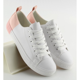 Deportivas bicolor blancas BK378 White / Bare Pink blanco 1