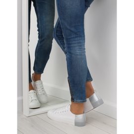 Deportivas bicolor blancas BK378 Blanco / Plata 3