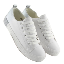 Deportivas bicolor blancas BK378 Blanco / Plata 4