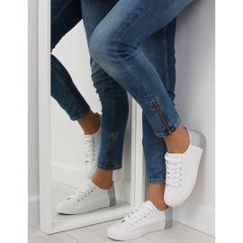 Deportivas bicolor blancas BK378 Blanco / Plata 5