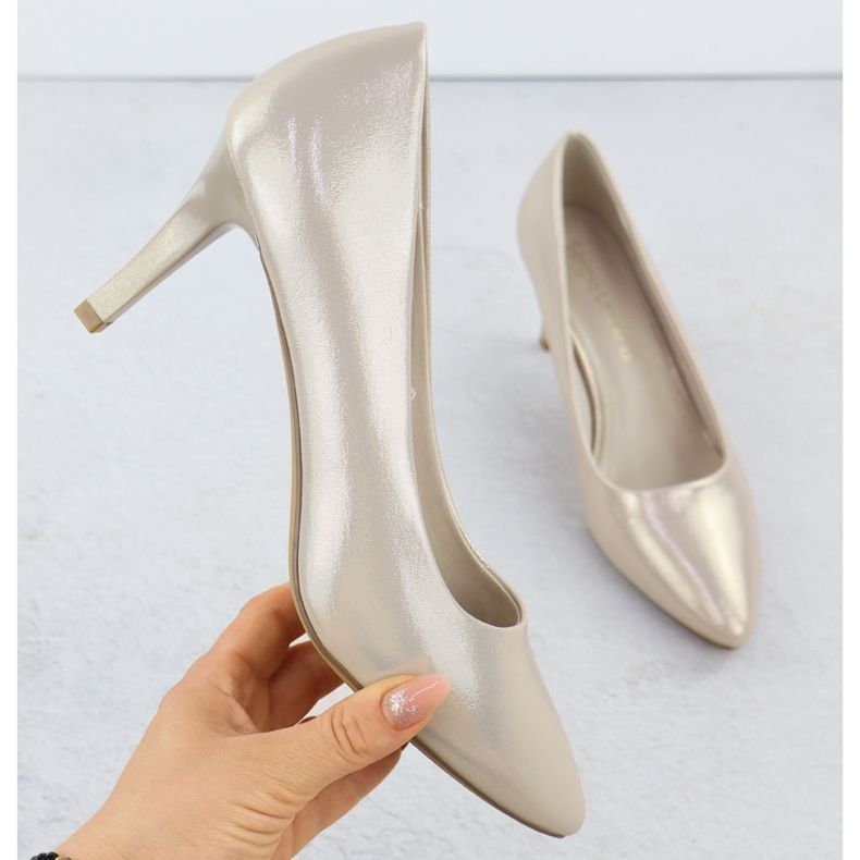 Tacones altos satén femenino -Golden Sergio Leone 1336 dorado 1