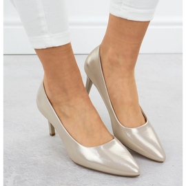 Tacones altos satén femenino -Golden Sergio Leone 1336 dorado 7