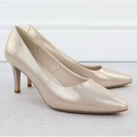 Tacones altos satén femenino -Golden Sergio Leone 1336 dorado 4