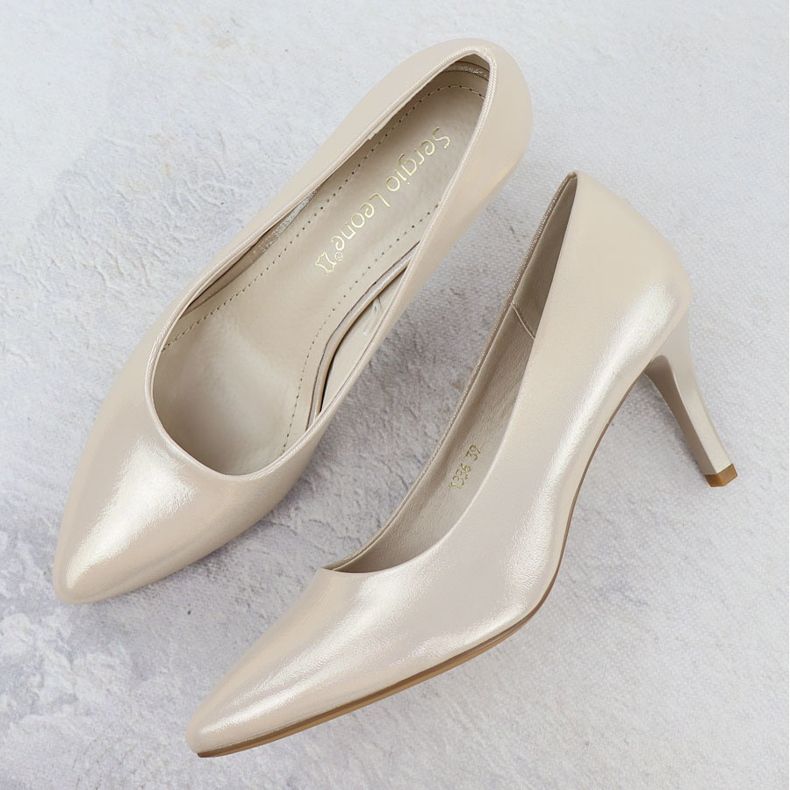 Tacones altos satén femenino -Golden Sergio Leone 1336 dorado 2