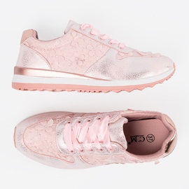 Shelvt Zapatillas rosas con motivo floral rosado 6
