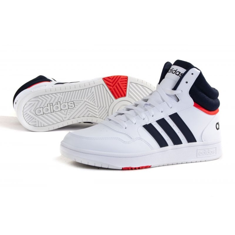 Zapatillas Adidas Hoops 3.0 Mid M GY5543 blanco azul marino 1 Zapatillas Adidas Hoops 3.0 Mid M GY5543 blanco azul marino 1