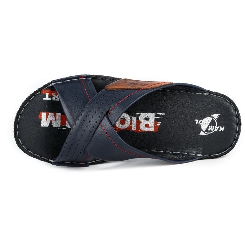 Kampol Zapatilla piel hombre 216KAM azul marino 6