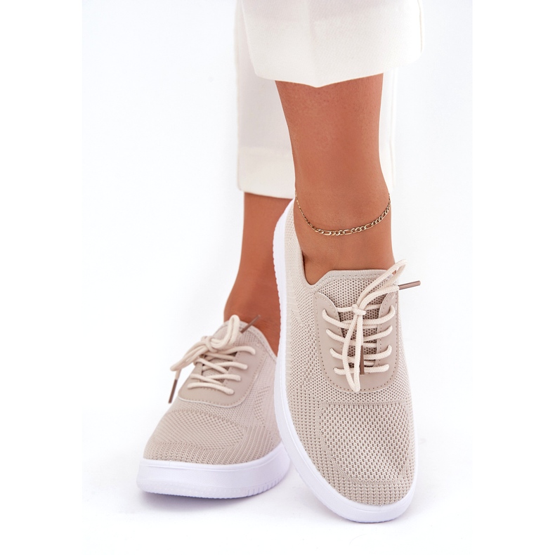 Seastar Material zapatos deportivos atacados en la plataforma beige para mujeres 2
