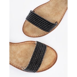Shelvt Sandalias negras en una suela plana negro 4