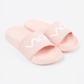Shelvt Pink Flip -flops con la inscripción rosado 2