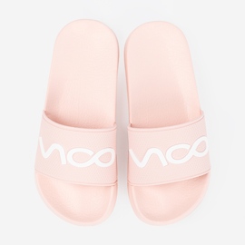 Shelvt Pink Flip -flops con la inscripción rosado 3