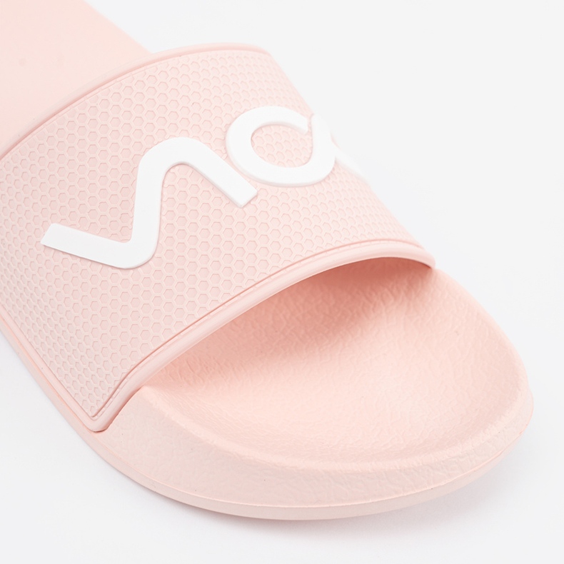 Shelvt Pink Flip -flops con la inscripción rosado 1