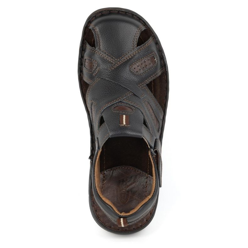 KOMODO Sandalias hombre piel con velcro 523K, negro 4