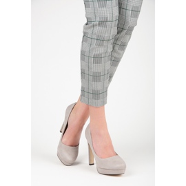 Vices Tacones de ante en la plataforma gris 6