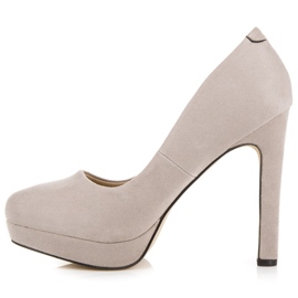 Vices Tacones de ante en la plataforma gris 3