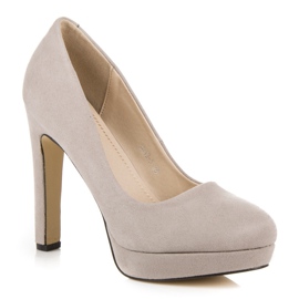Vices Tacones de ante en la plataforma gris 2