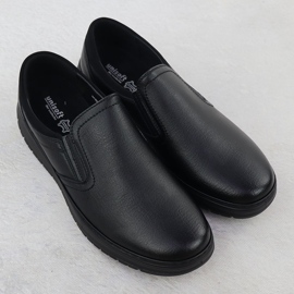 Zapatos para hombres elegantes deslizantes negros unisoft 7155 2