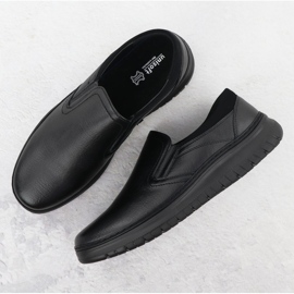 Zapatos para hombres elegantes deslizantes negros unisoft 7155 4