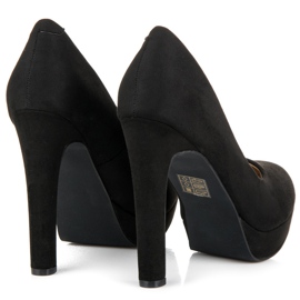 Vices Tacones de ante en la plataforma negro 4