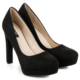Vices Tacones de ante en la plataforma negro 5
