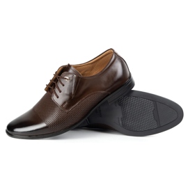 Olivier Zapatos de cuero elegantes para hombres 302t3 marrón oscuro 3