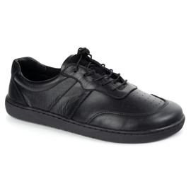 Olivier Zapatos de mujer descalzos de cuero minimalista de cuero ancho aria negra 1