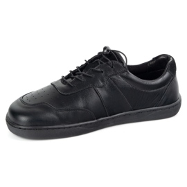 Olivier Zapatos de mujer descalzos de cuero minimalista de cuero ancho aria negra 2