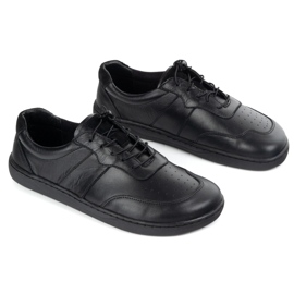 Olivier Zapatos de mujer descalzos de cuero minimalista de cuero ancho aria negra 3
