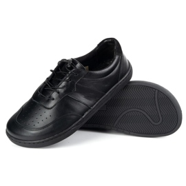 Olivier Zapatos de mujer descalzos de cuero minimalista de cuero ancho aria negra 4