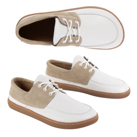 WASAK Mocasines para mujeres Lace descalzo -Up Wlak 0797W Calzado de cuero polaco blanco 6
