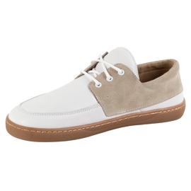 WASAK Mocasines para mujeres Lace descalzo -Up Wlak 0797W Calzado de cuero polaco blanco 1