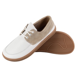 WASAK Mocasines para mujeres Lace descalzo -Up Wlak 0797W Calzado de cuero polaco blanco 3