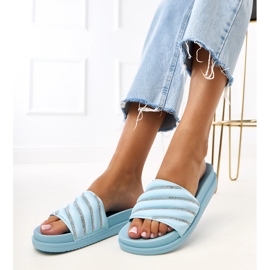 Chanclas azules con circonitos cardon 2
