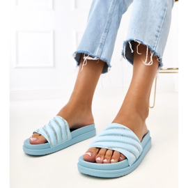 Chanclas azules con circonitos cardon 1