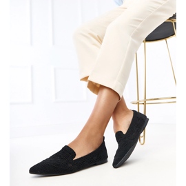 Black Openwork Women's Ballerinas Gerania negro 2