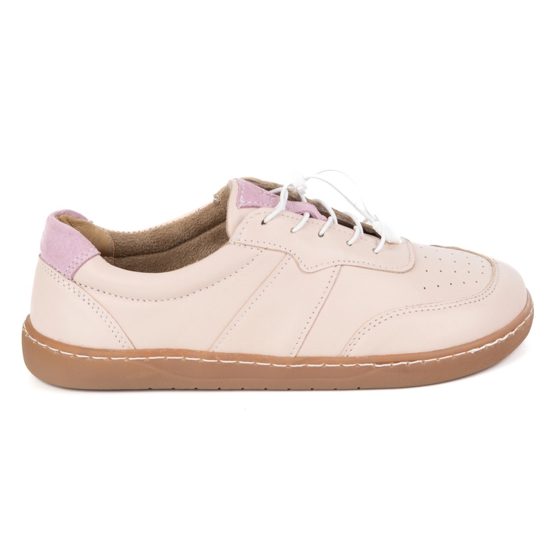 Olivier Zapatos descalzos de mujer de cuero minimalista de cuero ancho aria rosa 1