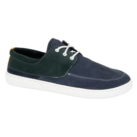 Olivier Mocasines de mujer Barefoot 0797W Zapatos de cuero azul marino 2