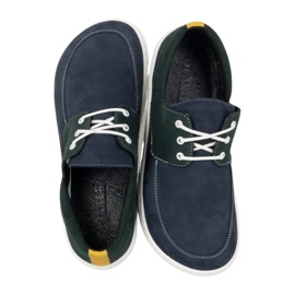Olivier Mocasines de mujer Barefoot 0797W Zapatos de cuero azul marino 7