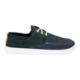 Olivier Mocasines de mujer Barefoot 0797W Zapatos de cuero azul marino 1