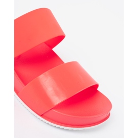 SHELOVET Cómodas pantuflas de coral rojo 1
